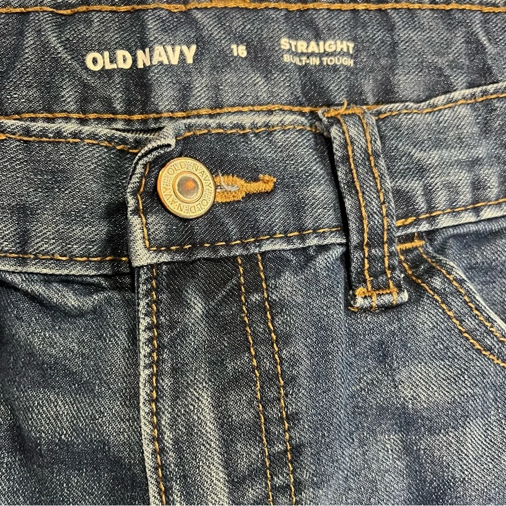 Two Pairs Boys Old Navy Dark Wash Straight Adjustable Waist Jeans Size 16 VGUC